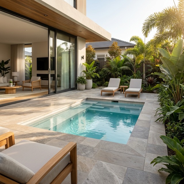 cocktail pool Maine - small social pool installation