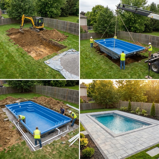 fiberglass pool installation process Maine - step by step guide