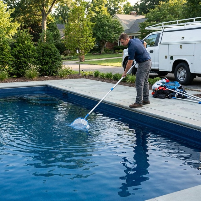 fiberglass pool maintenance Maine - weekly and monthly tasks
