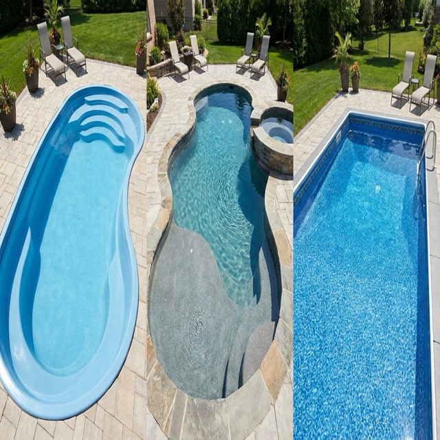 fiberglass vs concrete vs vinyl pool Maine - side-by-side comparison